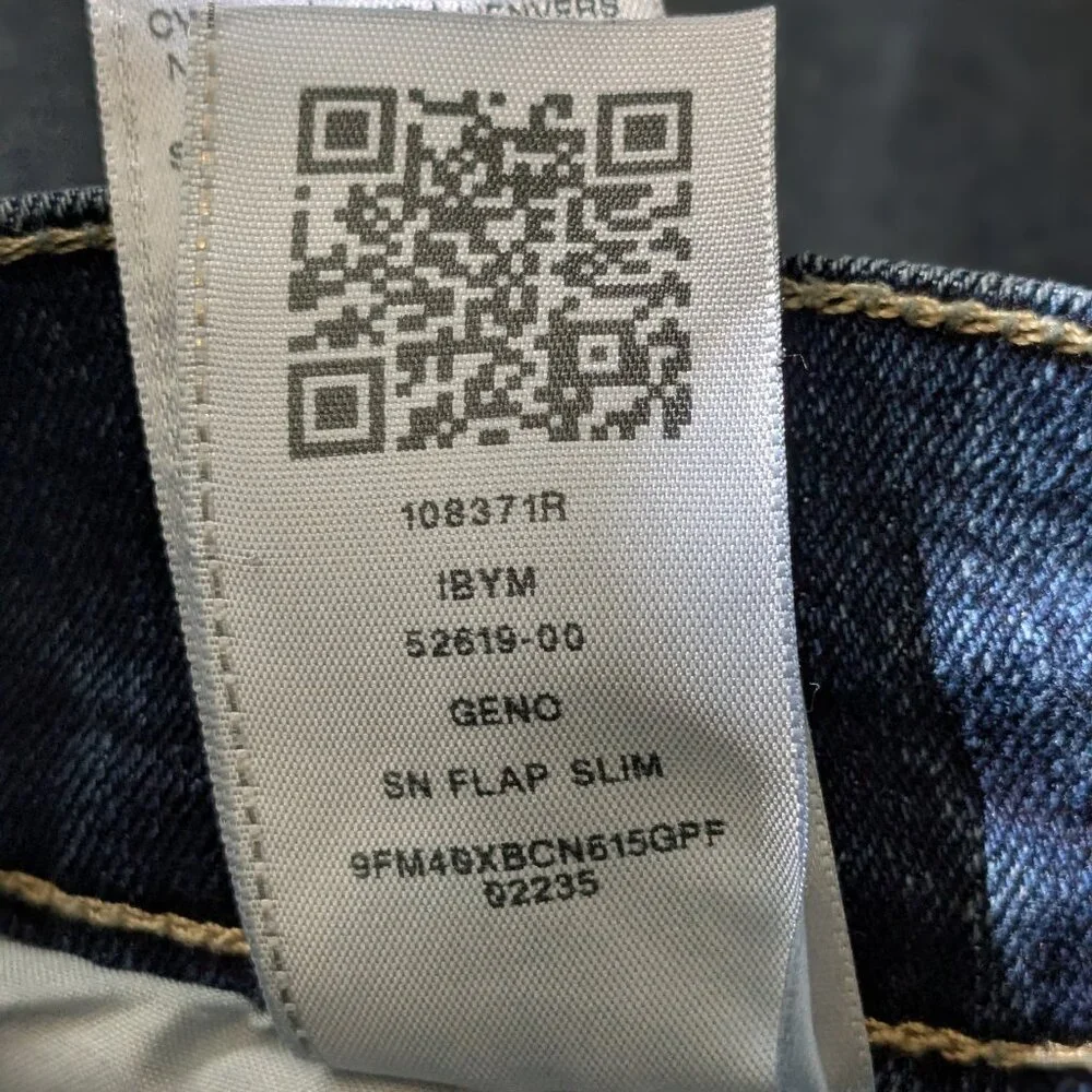 True Religion Men's Geno Relaxe Slim Jeans Size 36 Blue .